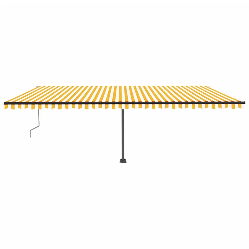 Automatische Markise mit LED & Windsensor 600x350 cm Gelb/Weiß