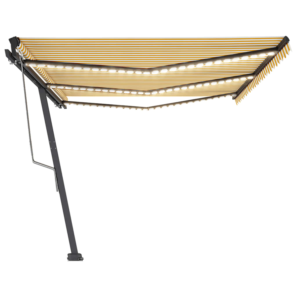 Automatische Markise mit LED & Windsensor 600x350 cm Gelb/Weiß
