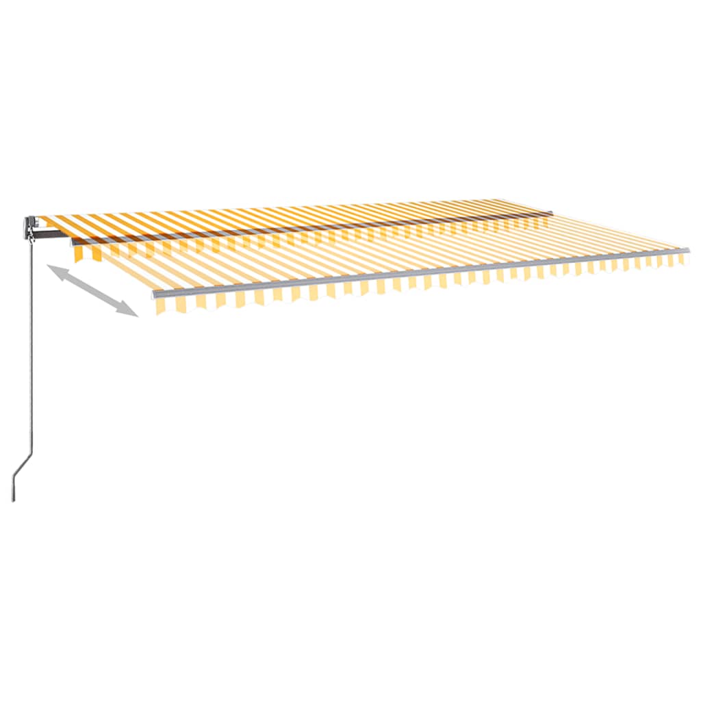 Automatische Markise mit LED & Windsensor 600x350 cm Gelb/Weiß
