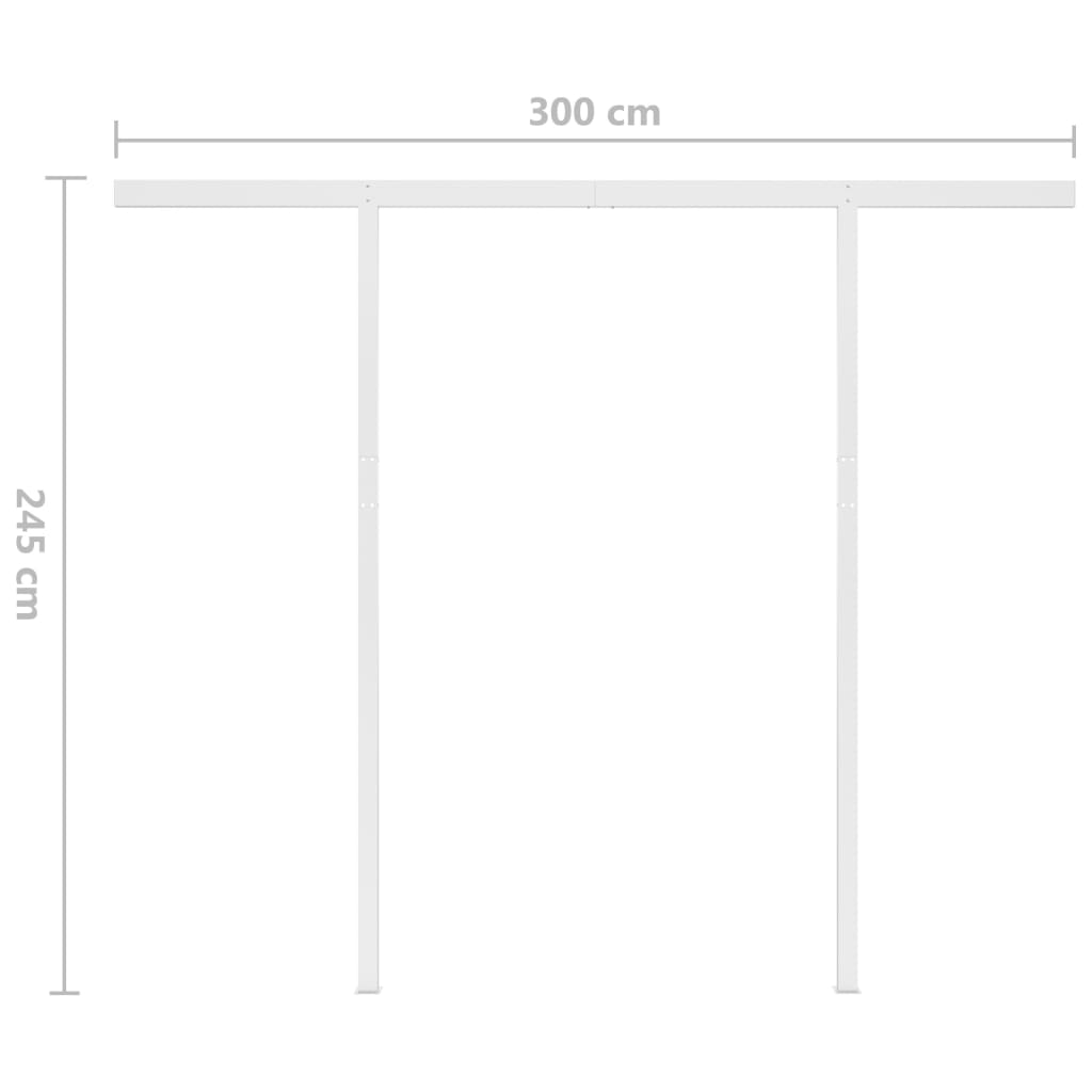 Gelenkarmmarkise Einziehbar mit Pfosten 3x2,5 m Gelb und Weiß