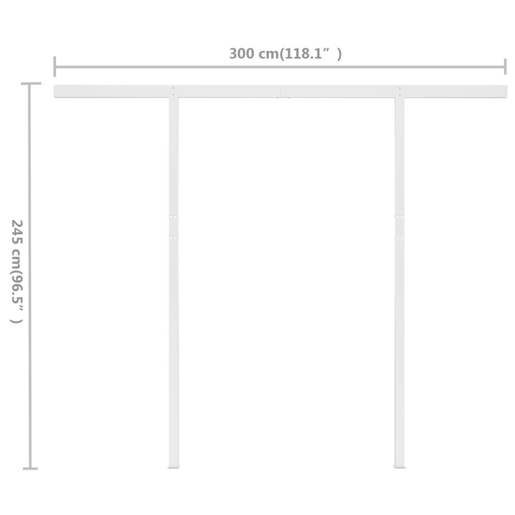 Gelenkarmmarkise Einziehbar mit Pfosten 3x2,5 m Anthrazit