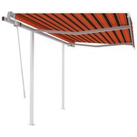 Thumbnail for Gelenkarmmarkise Einziehbar mit Pfosten 3x2,5 m Orange Braun