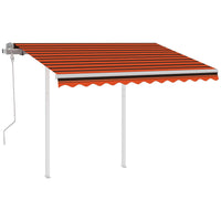 Thumbnail for Gelenkarmmarkise Einziehbar mit Pfosten 3x2,5 m Orange Braun