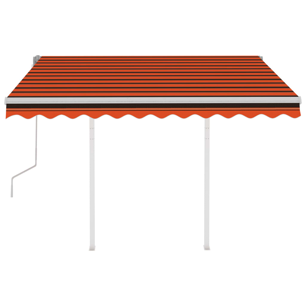 Gelenkarmmarkise Einziehbar mit Pfosten 3x2,5 m Orange Braun