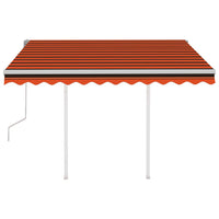 Thumbnail for Gelenkarmmarkise Einziehbar mit Pfosten 3x2,5 m Orange Braun