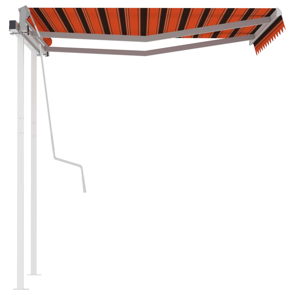 Gelenkarmmarkise Einziehbar mit Pfosten 3x2,5 m Orange Braun