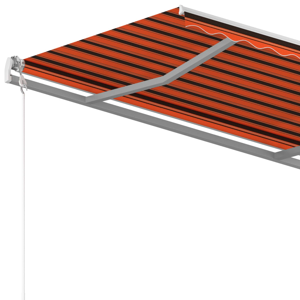 Gelenkarmmarkise Einziehbar mit Pfosten 3x2,5 m Orange Braun