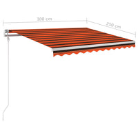 Thumbnail for Gelenkarmmarkise Einziehbar mit Pfosten 3x2,5 m Orange Braun