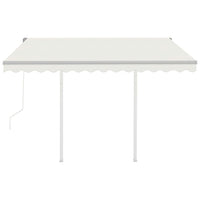 Thumbnail for Gelenkarmmarkise Automatisch mit Pfosten 3x2,5 m Cremeweiß