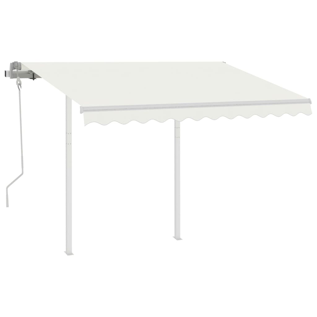 Gelenkarmmarkise Einziehbar mit Pfosten 3,5x2,5 m Cremeweiß