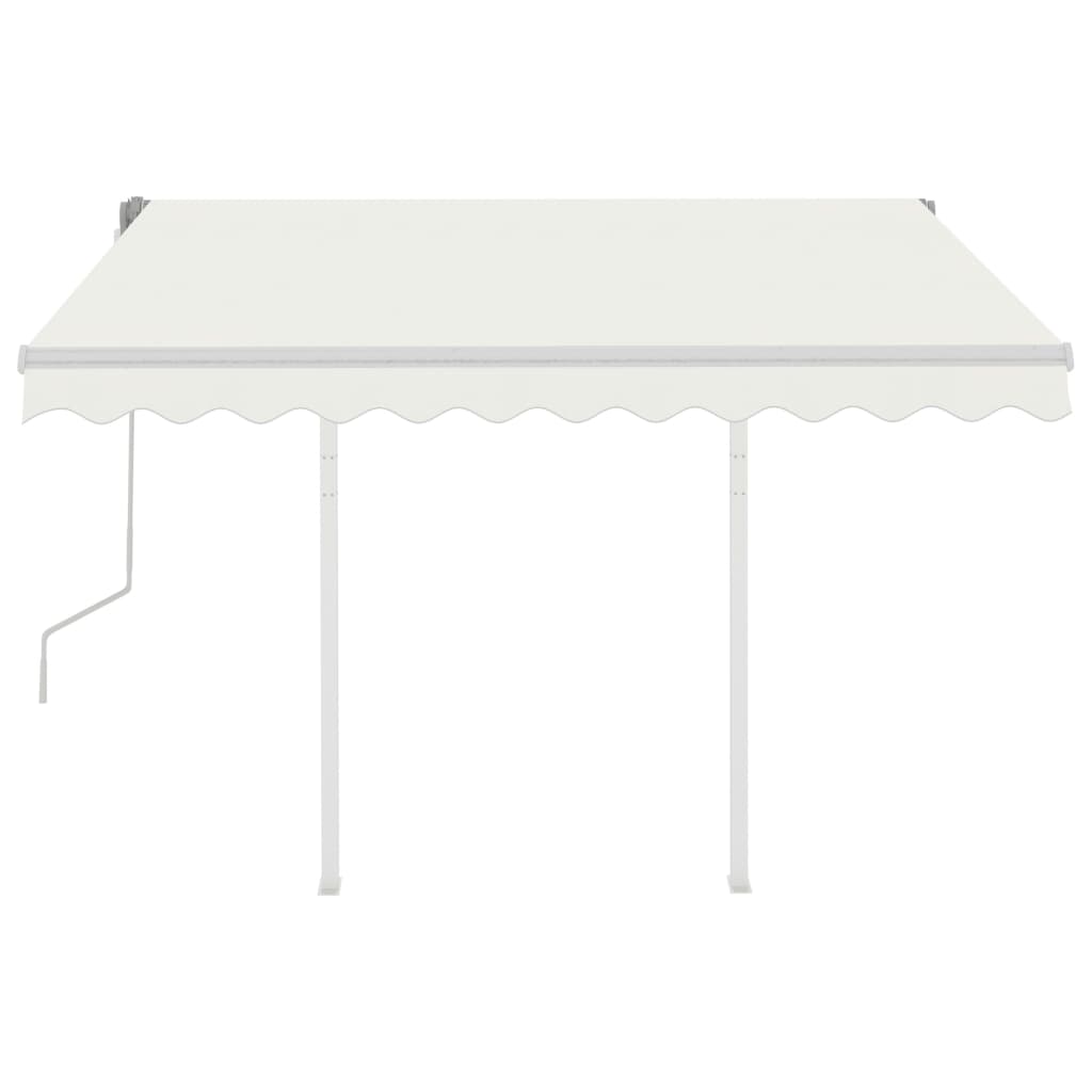 Gelenkarmmarkise Einziehbar mit Pfosten 3,5x2,5 m Cremeweiß