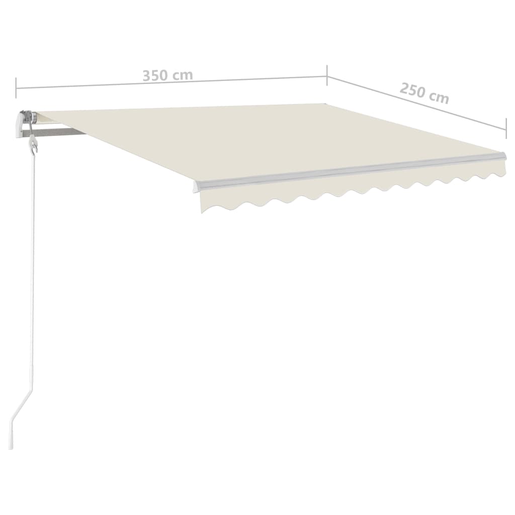 Gelenkarmmarkise Einziehbar mit Pfosten 3,5x2,5 m Cremeweiß
