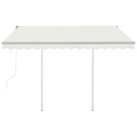 Thumbnail for Gelenkarmmarkise Automatisch mit Pfosten 3,5x2,5 m Cremeweiß