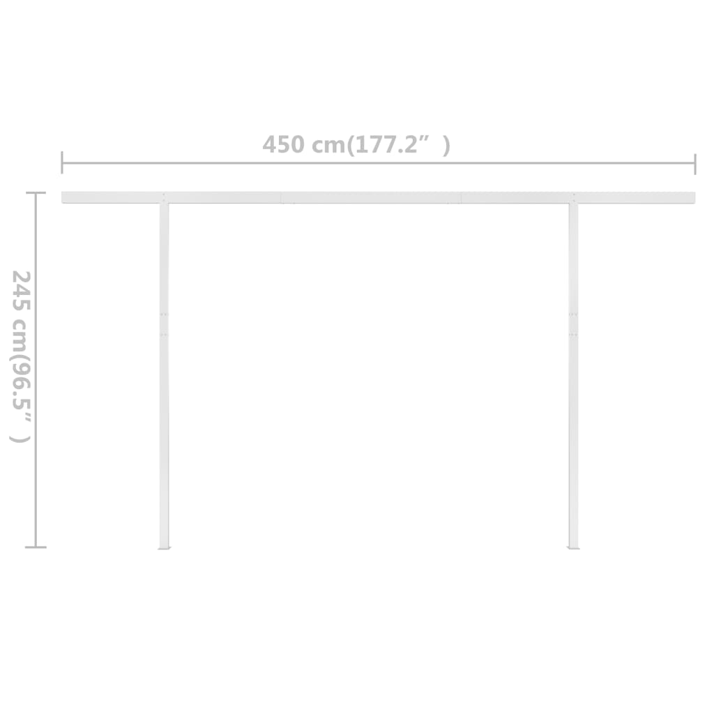 Gelenkarmmarkise Einziehbar mit Pfosten 4x3 m Cremeweiß
