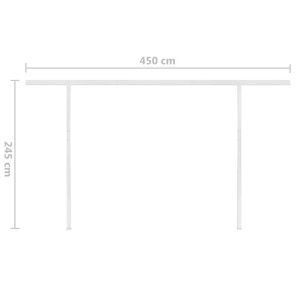 Gelenkarmmarkise Einziehbar mit Pfosten 4x3 m Gelb und Weiß