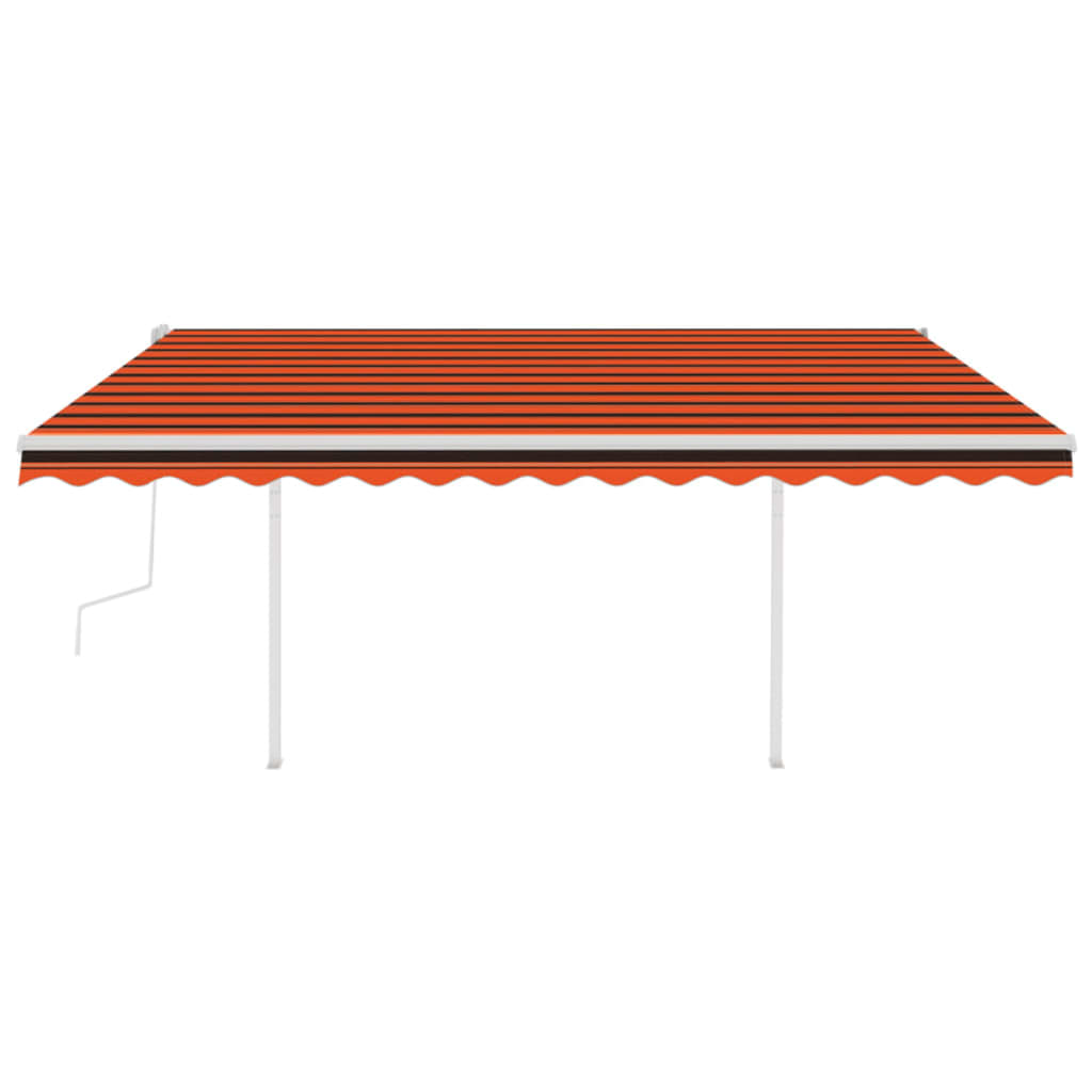 Gelenkarmmarkise Einziehbar mit Pfosten 4x3 m Orange und Braun