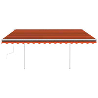 Thumbnail for Gelenkarmmarkise Einziehbar mit Pfosten 4x3 m Orange und Braun