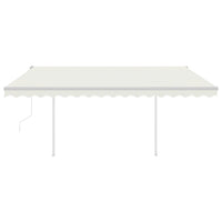 Thumbnail for Gelenkarmmarkise Automatisch mit Pfosten 4x3 m Cremeweiß