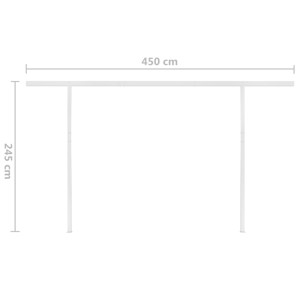 Gelenkarmmarkise Einziehbar mit Pfosten 4,5x3 m Anthrazit