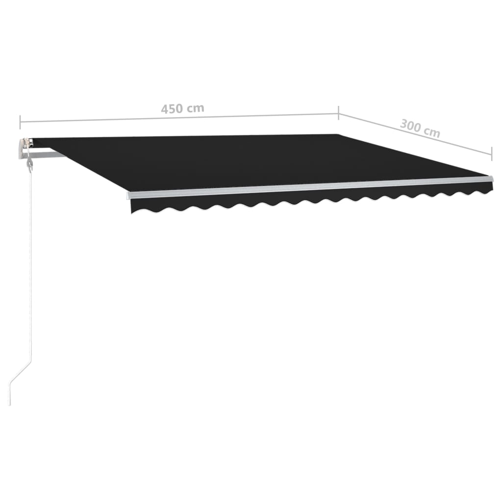 Gelenkarmmarkise Einziehbar mit Pfosten 4,5x3 m Anthrazit