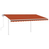 Thumbnail for Gelenkarmmarkise Einziehbar mit Pfosten 4,5x3 m Orange und Braun