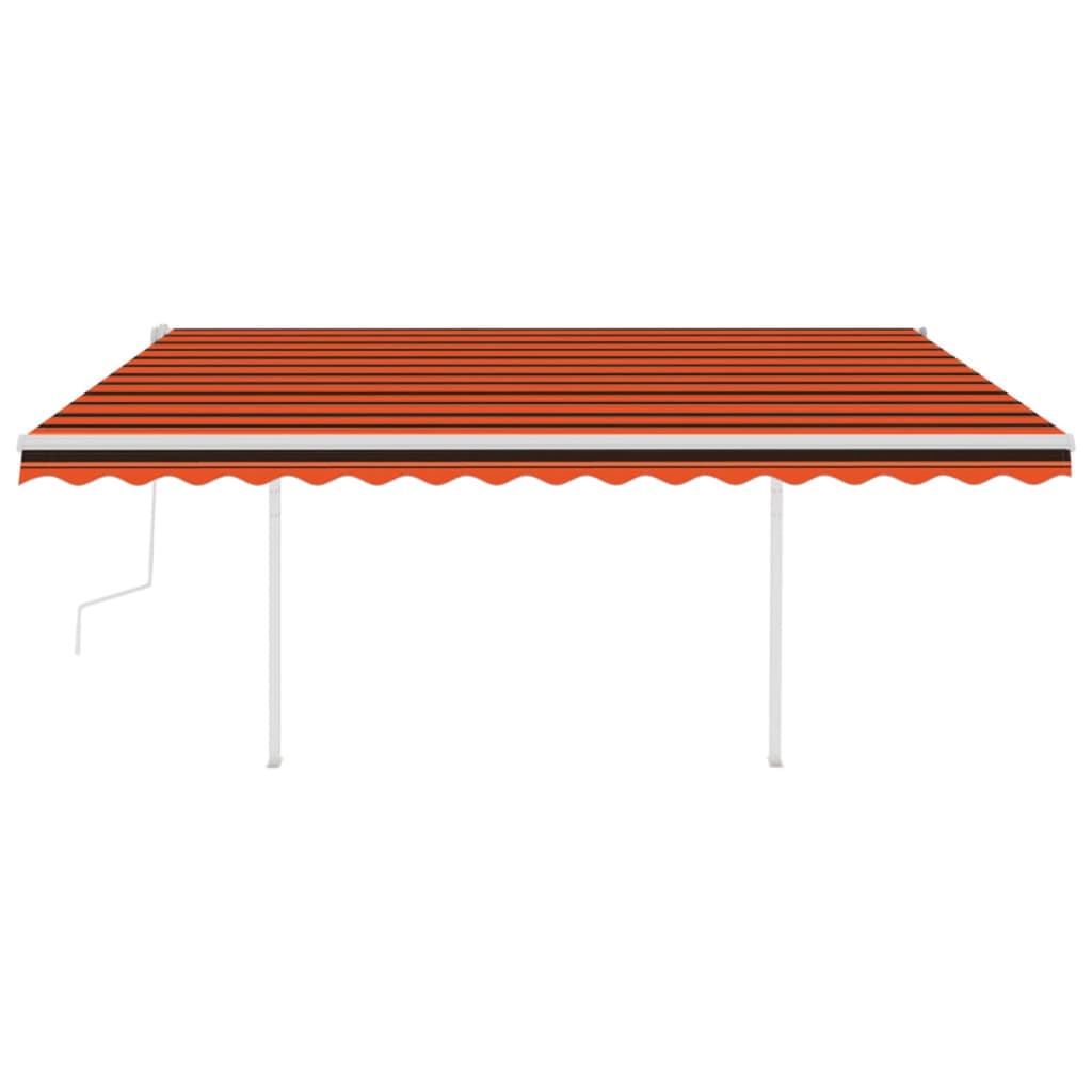 Gelenkarmmarkise Einziehbar mit Pfosten 4,5x3 m Orange und Braun