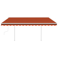 Thumbnail for Gelenkarmmarkise Einziehbar mit Pfosten 4,5x3 m Orange und Braun