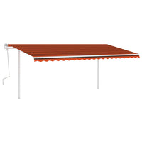 Thumbnail for Gelenkarmmarkise Einziehbar mit Pfosten 5x3 m Orange und Braun