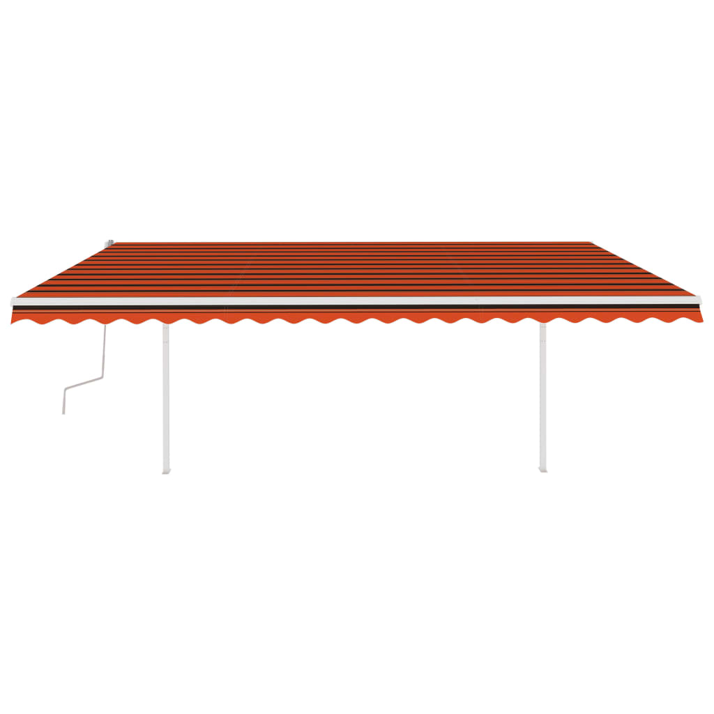Gelenkarmmarkise Einziehbar mit Pfosten 5x3 m Orange und Braun