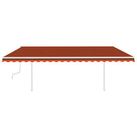 Thumbnail for Gelenkarmmarkise Einziehbar mit Pfosten 5x3 m Orange und Braun