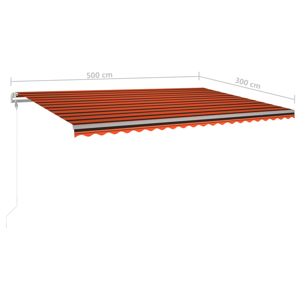 Gelenkarmmarkise Einziehbar mit Pfosten 5x3 m Orange und Braun