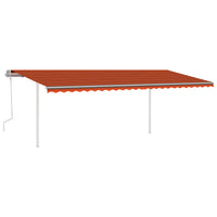 Thumbnail for Gelenkarmmarkise Einziehbar mit Pfosten 6x3 m Orange und Braun