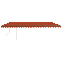 Thumbnail for Gelenkarmmarkise Einziehbar mit Pfosten 6x3 m Orange und Braun