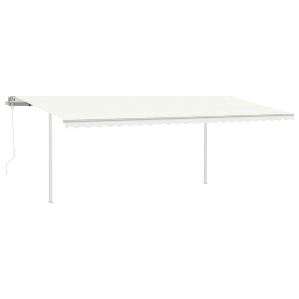 Gelenkarmmarkise Automatisch mit Pfosten 6x3 m Cremeweiß