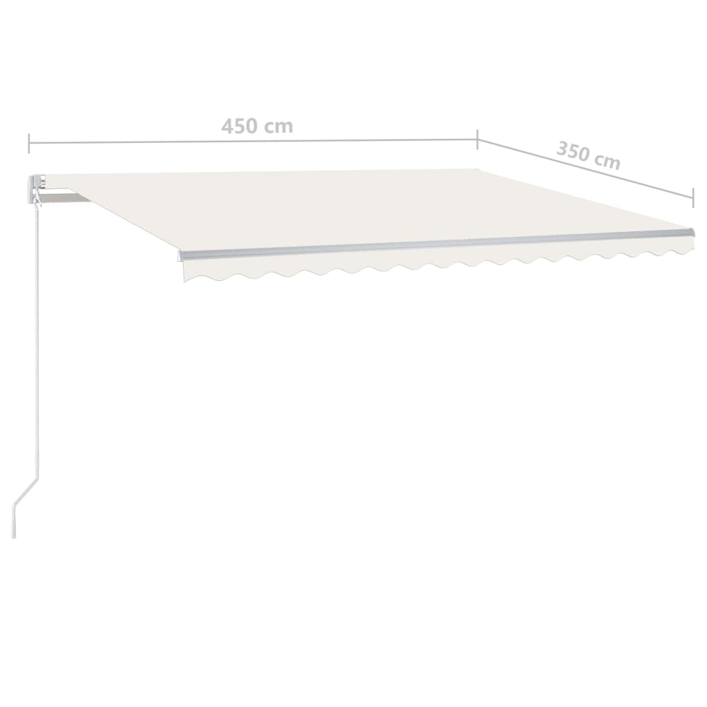 Gelenkarmmarkise Einziehbar mit Pfosten 4,5x3,5 m Cremeweiß
