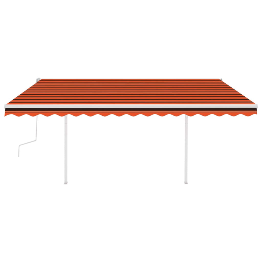 Gelenkarmmarkise Einziehbar mit Pfosten 4,5x3,5 m Orange Braun
