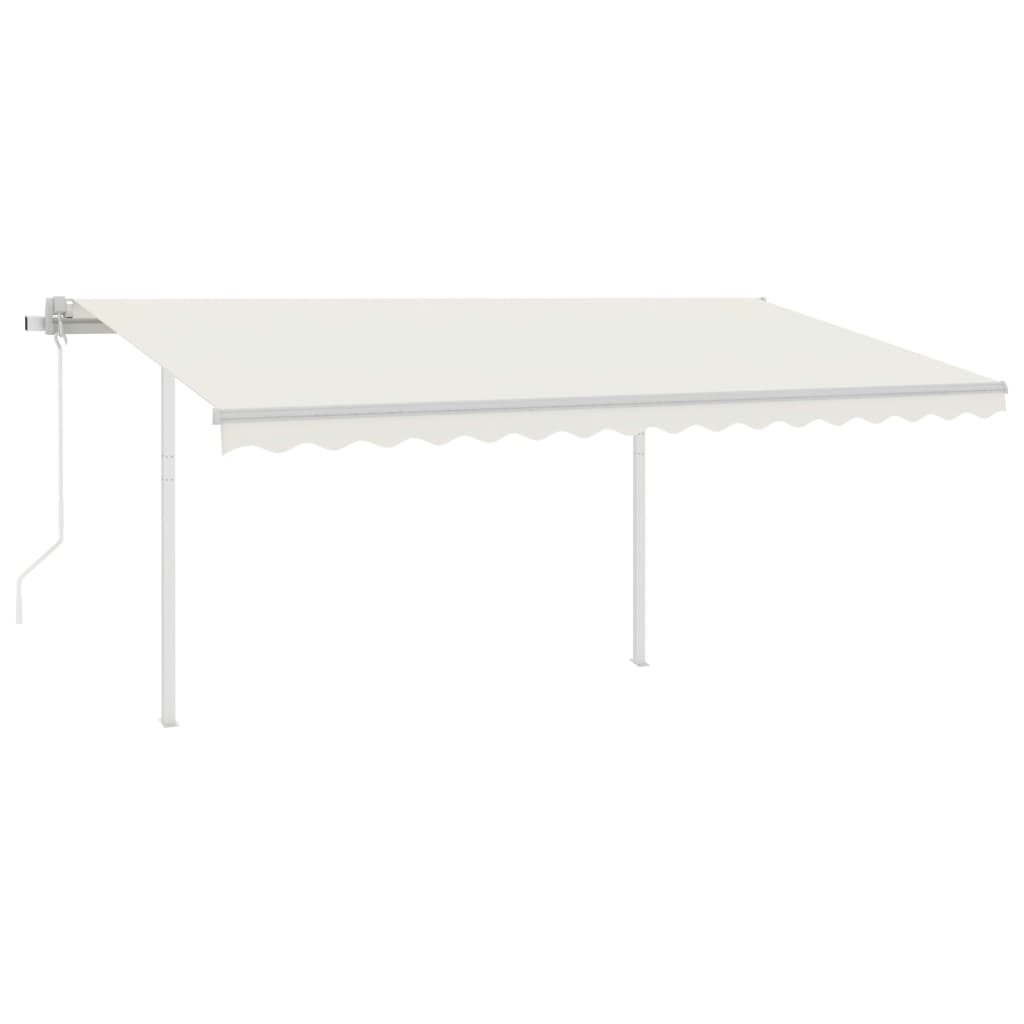Automatische Markise mit LED & Windsensor 4,5x3,5 m Cremeweiß