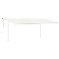 Thumbnail for Gelenkarmmarkise Einziehbar mit Pfosten 5x3,5 m Cremeweiß