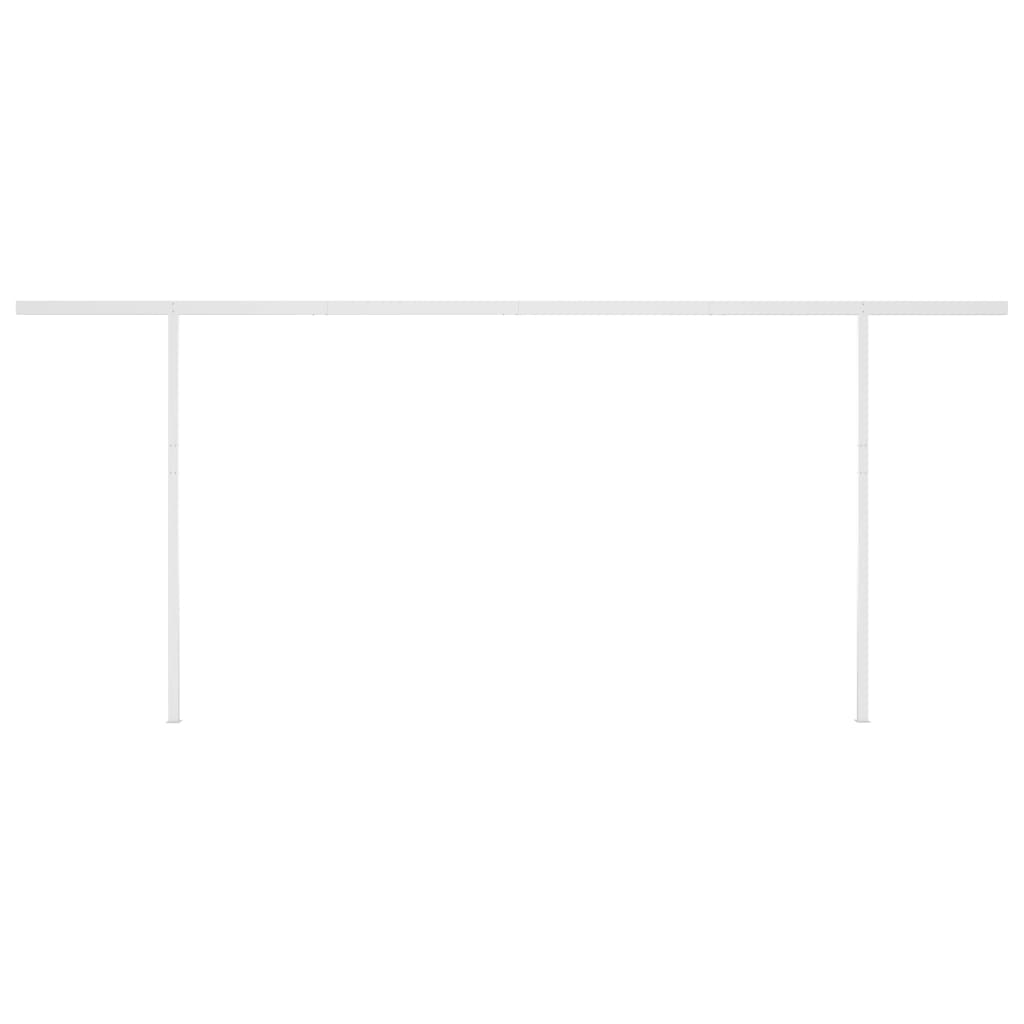 Gelenkarmmarkise Einziehbar mit Pfosten 5x3,5 m Gelb und Weiß