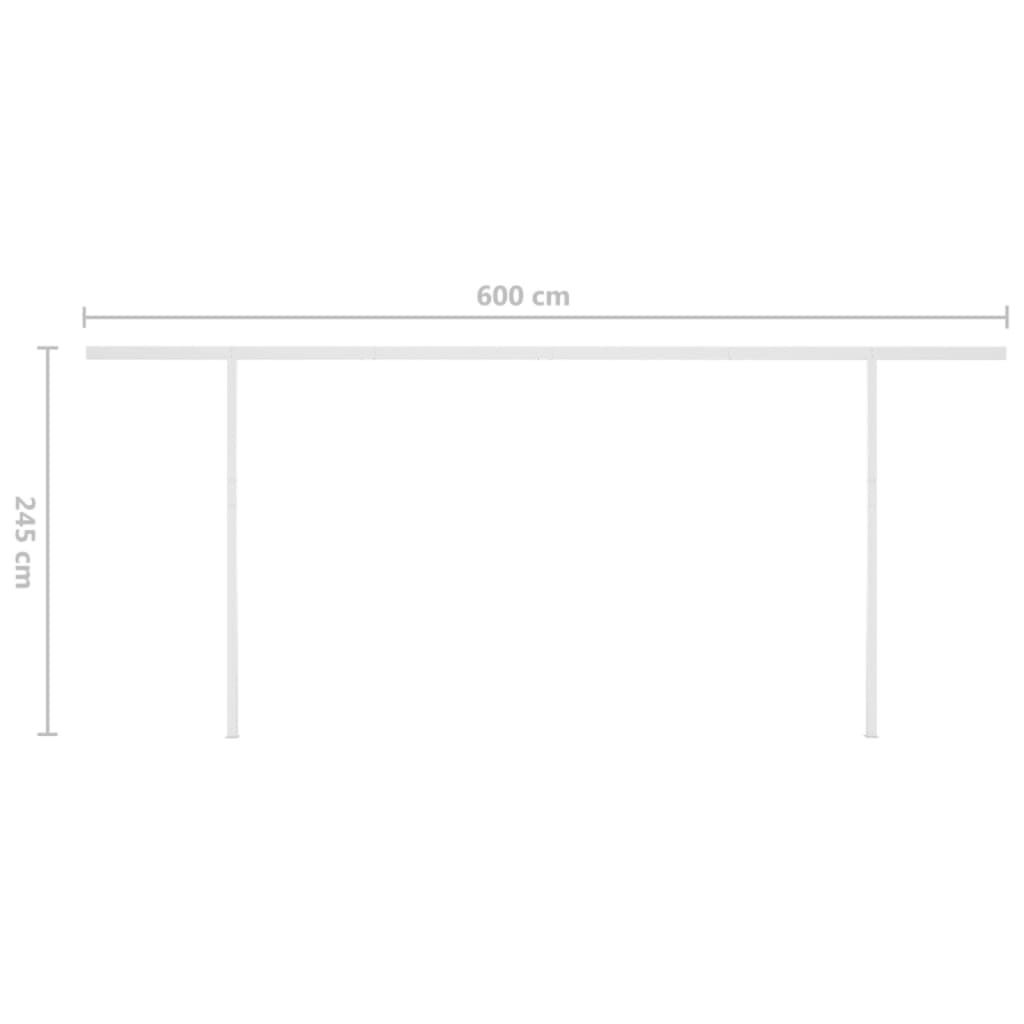 Gelenkarmmarkise Einziehbar mit LED 6x3,5 m Cremeweiß