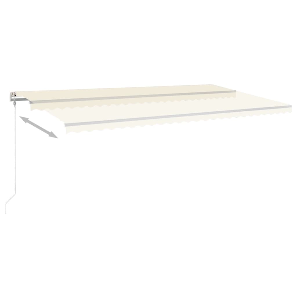Gelenkarmmarkise Einziehbar mit LED 6x3,5 m Cremeweiß