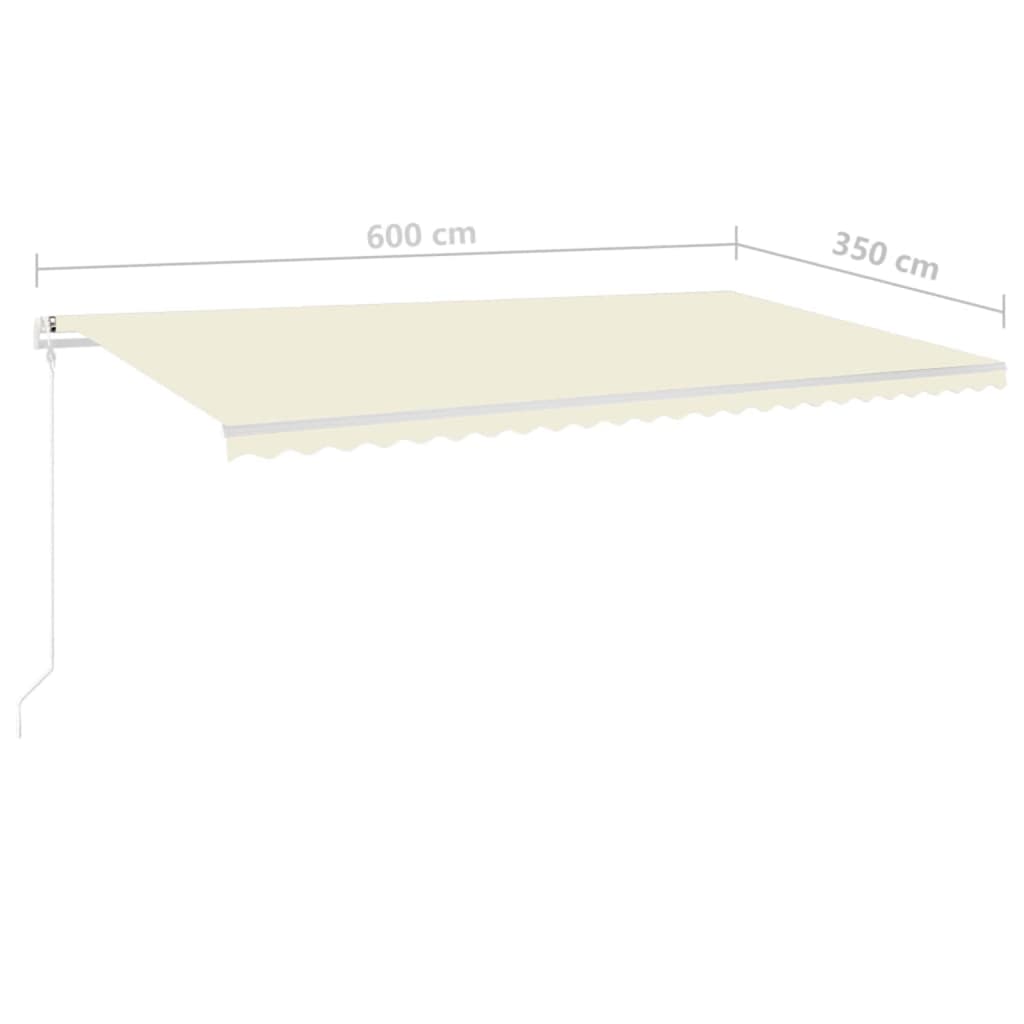 Gelenkarmmarkise Einziehbar mit LED 6x3,5 m Cremeweiß