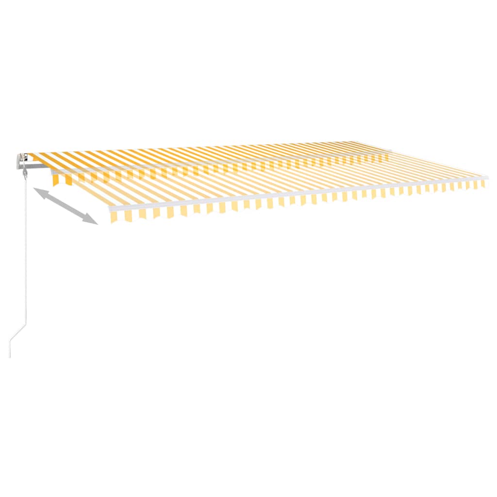 Gelenkarmmarkise Einziehbar mit LED 6x3,5 m Gelb & Weiß