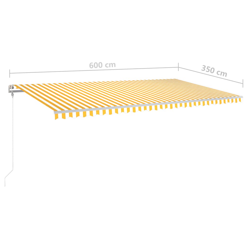 Gelenkarmmarkise Einziehbar mit LED 6x3,5 m Gelb & Weiß