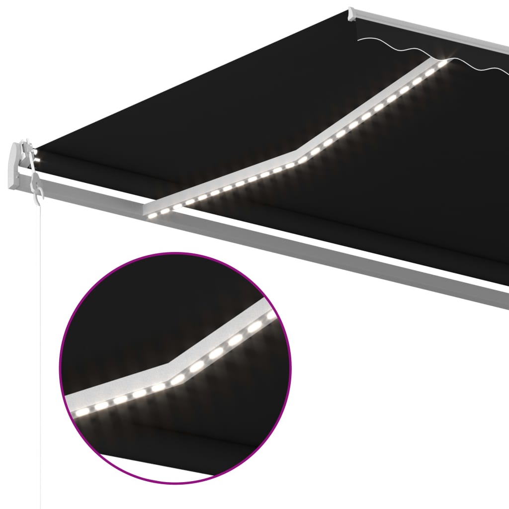 Gelenkarmmarkise mit LED 6x3,5 m Anthrazit