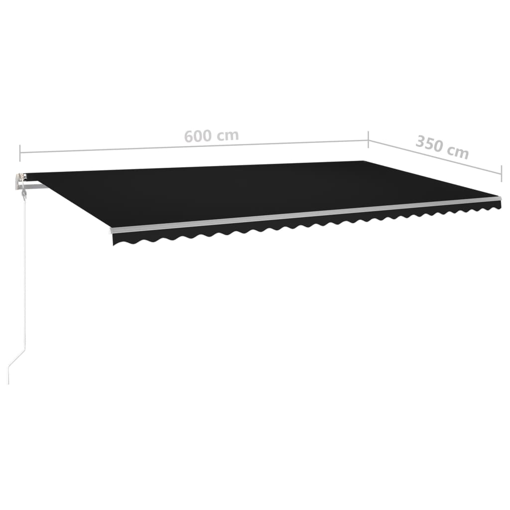 Gelenkarmmarkise mit LED 6x3,5 m Anthrazit