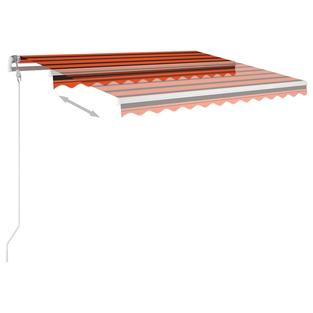Gelenkarmmarkise Einziehbar mit Pfosten 3x2,5 m Orange Braun