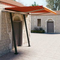 Thumbnail for Gelenkarmmarkise Einziehbar mit Pfosten 3x2,5 m Orange Braun