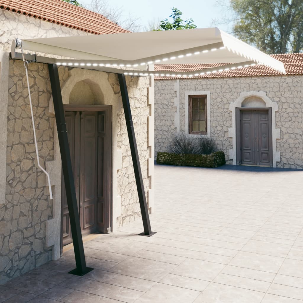 Gelenkarmmarkise mit LED 3x2,5 m Creme