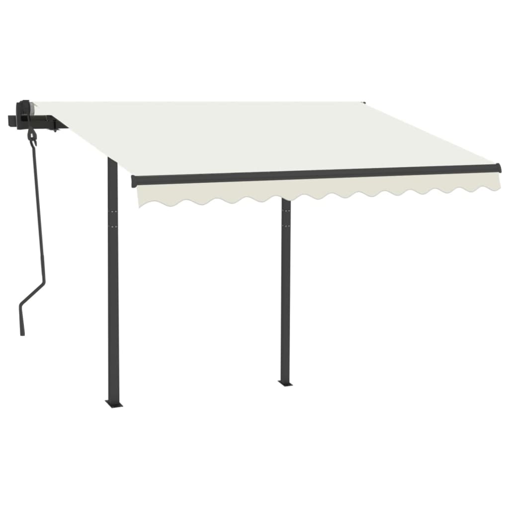 Gelenkarmmarkise Automatisch mit Pfosten 3x2,5 m Cremeweiß